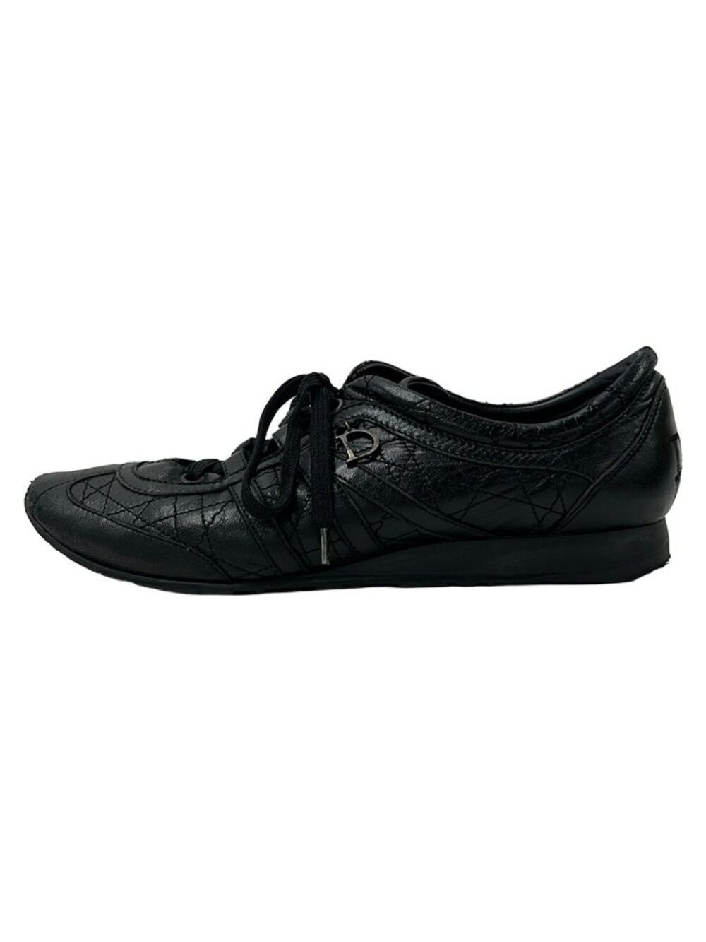 Dior Sneakers Black Cannage Stitch Leather